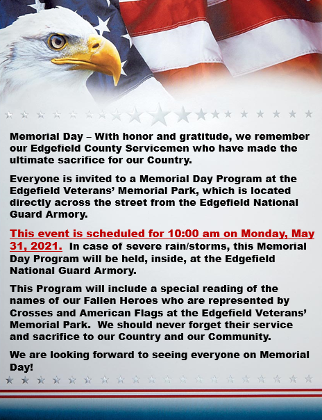Edgefield Memorial Day Flyer