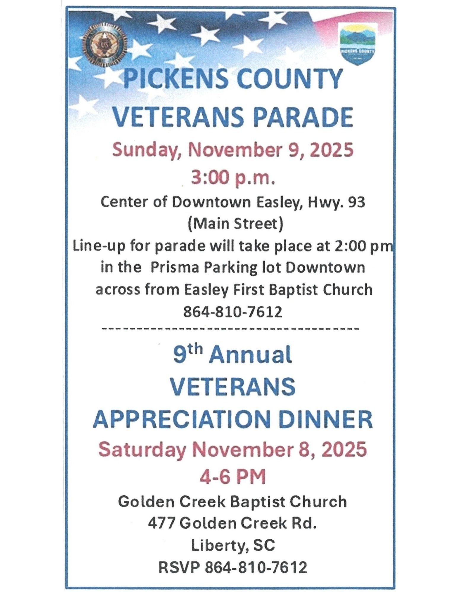 pickens county veteran parade