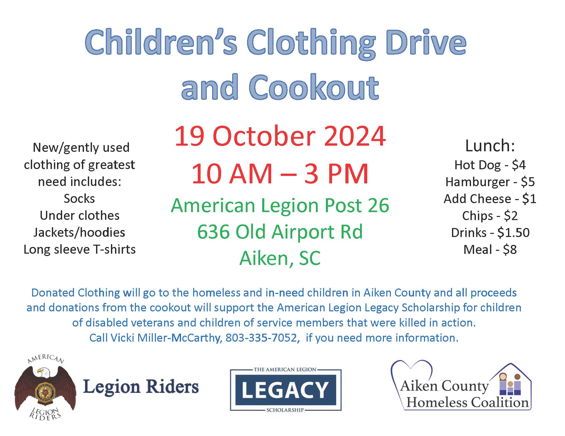 Children's Clothing Drive and Cookout