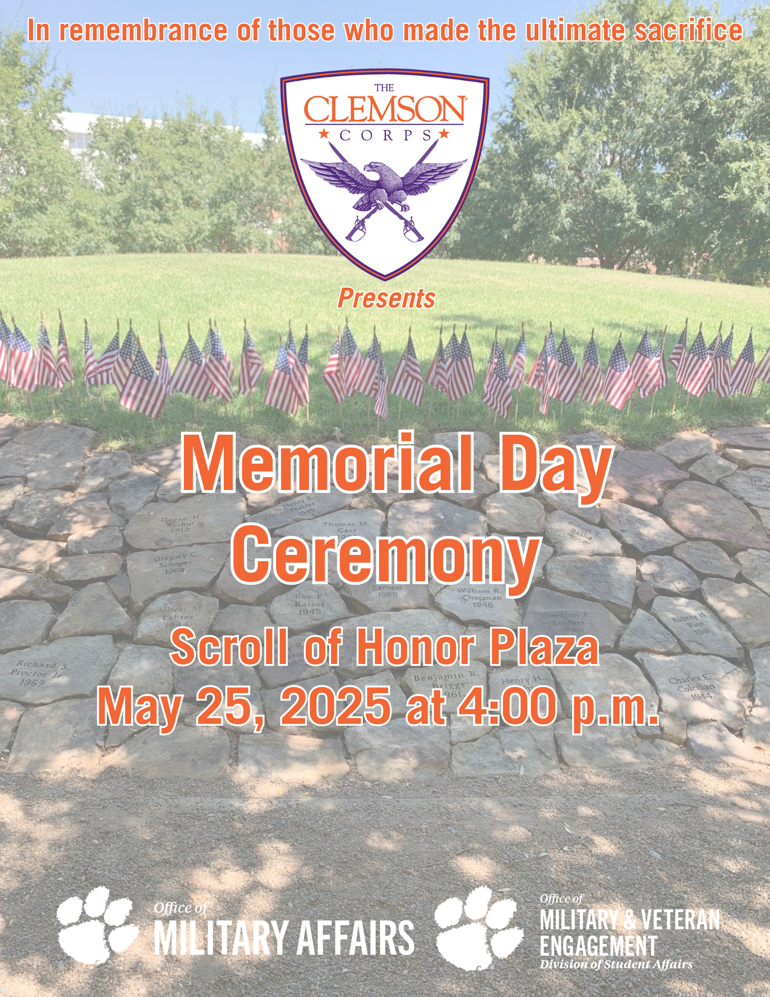 Clemson Corps Memorial Day Ceremony