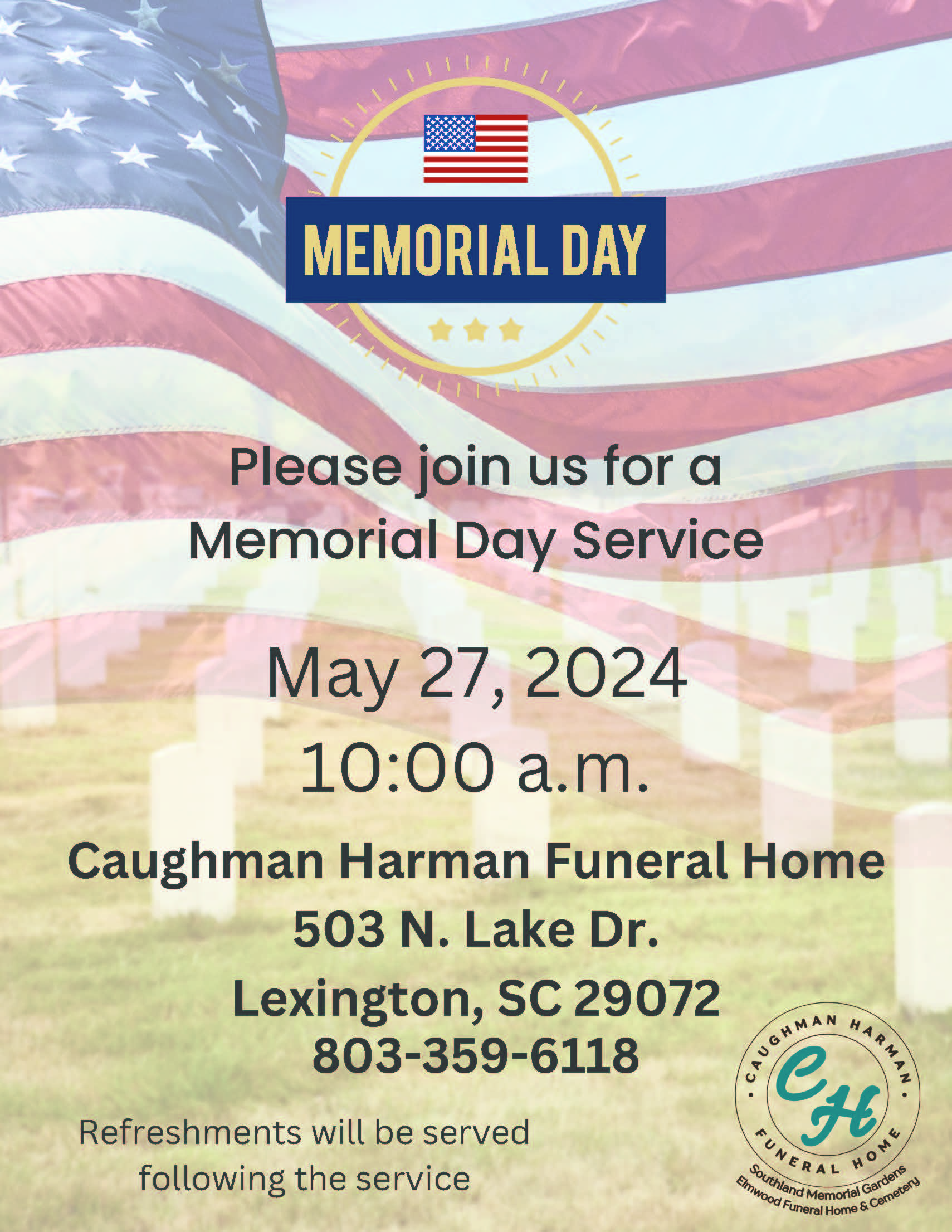 Caughman Harman Funeral Home Memorial Day Service