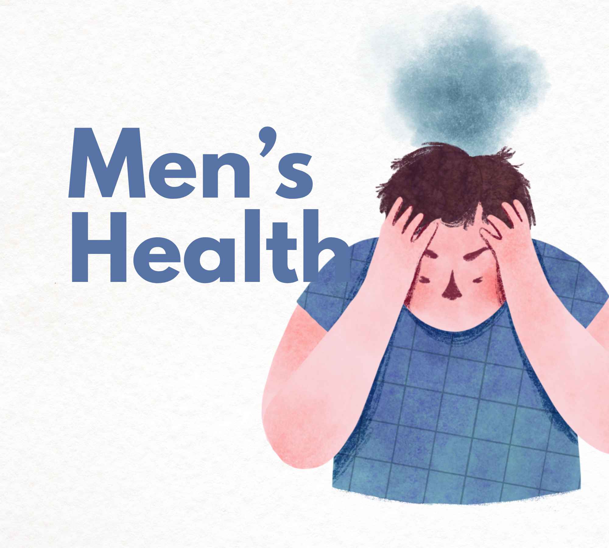Men's Health graphic with an image of man with cloud above his head