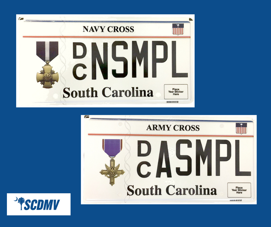 New South Carolina Military License Plates