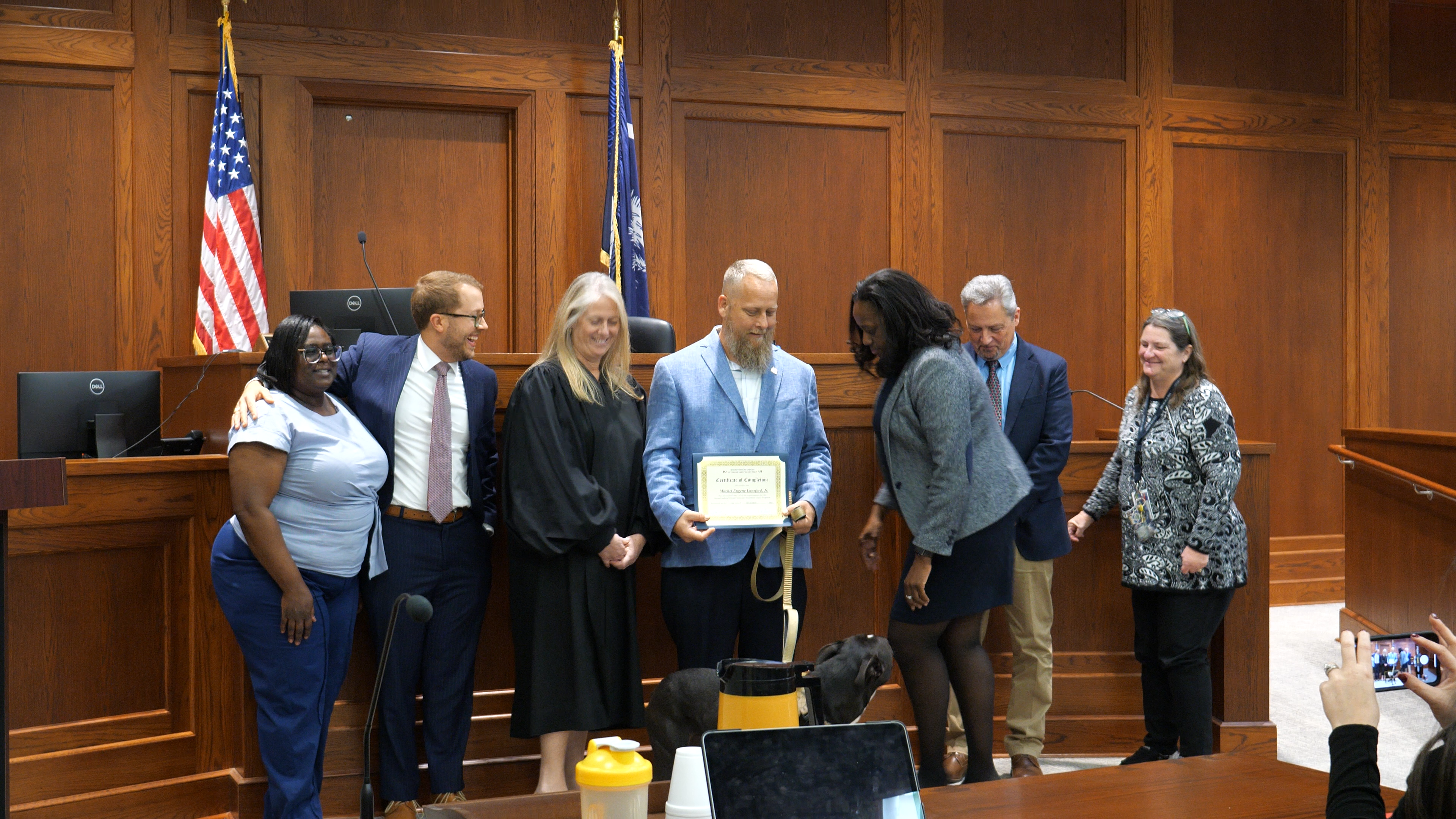 Veterans Treatment Court Graduates in Aiken County Pose