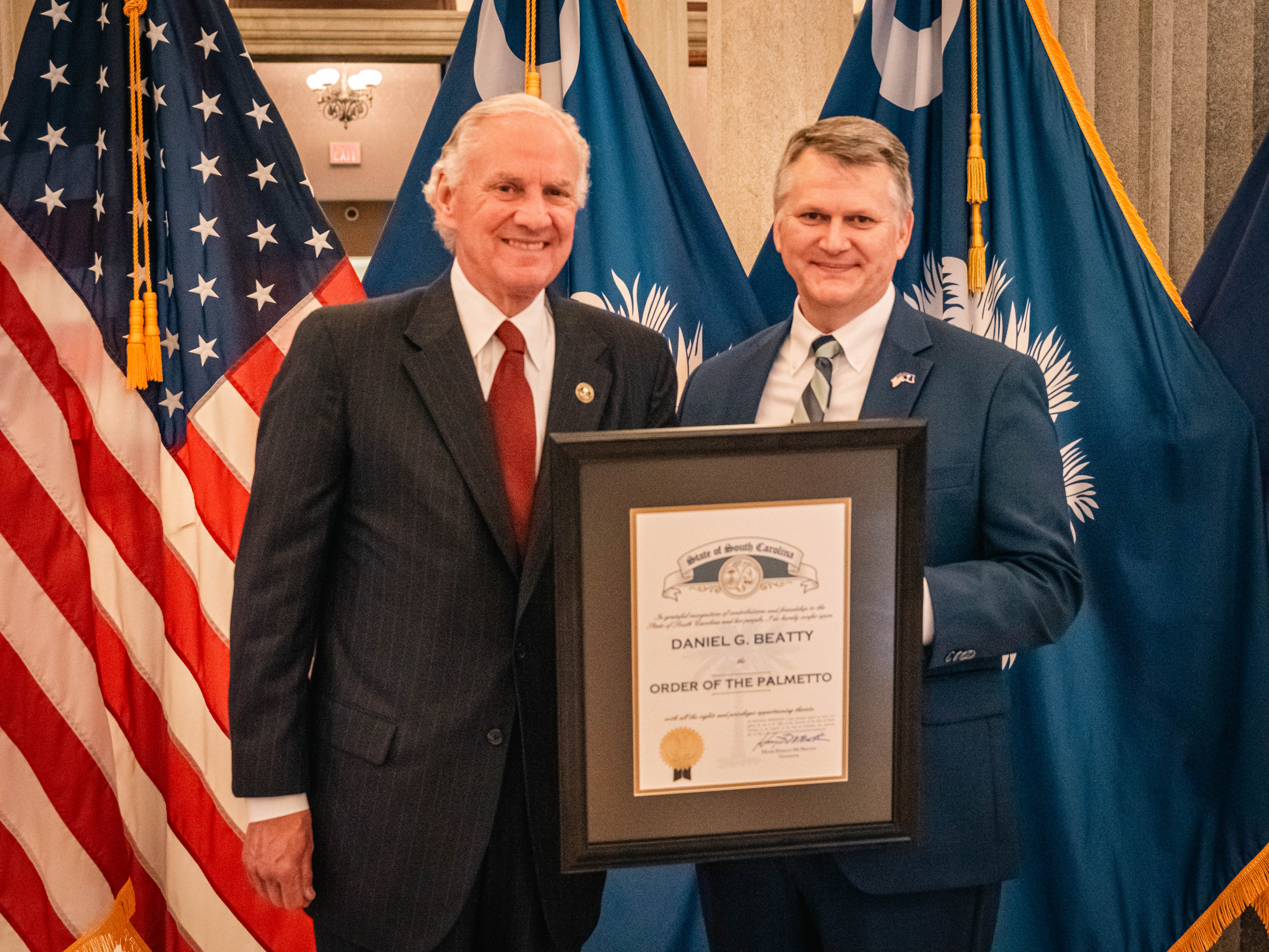 Dan Beatty and Governor Henry McMaster