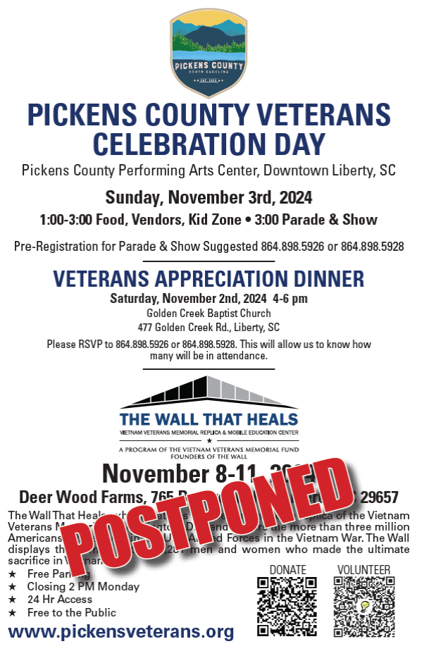 Pickens Veterans Day Event Flyer