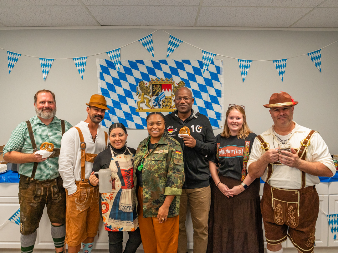 SCDVA members post for a photo during the Oktoberfest luncheon on Oct. 7, 2026.