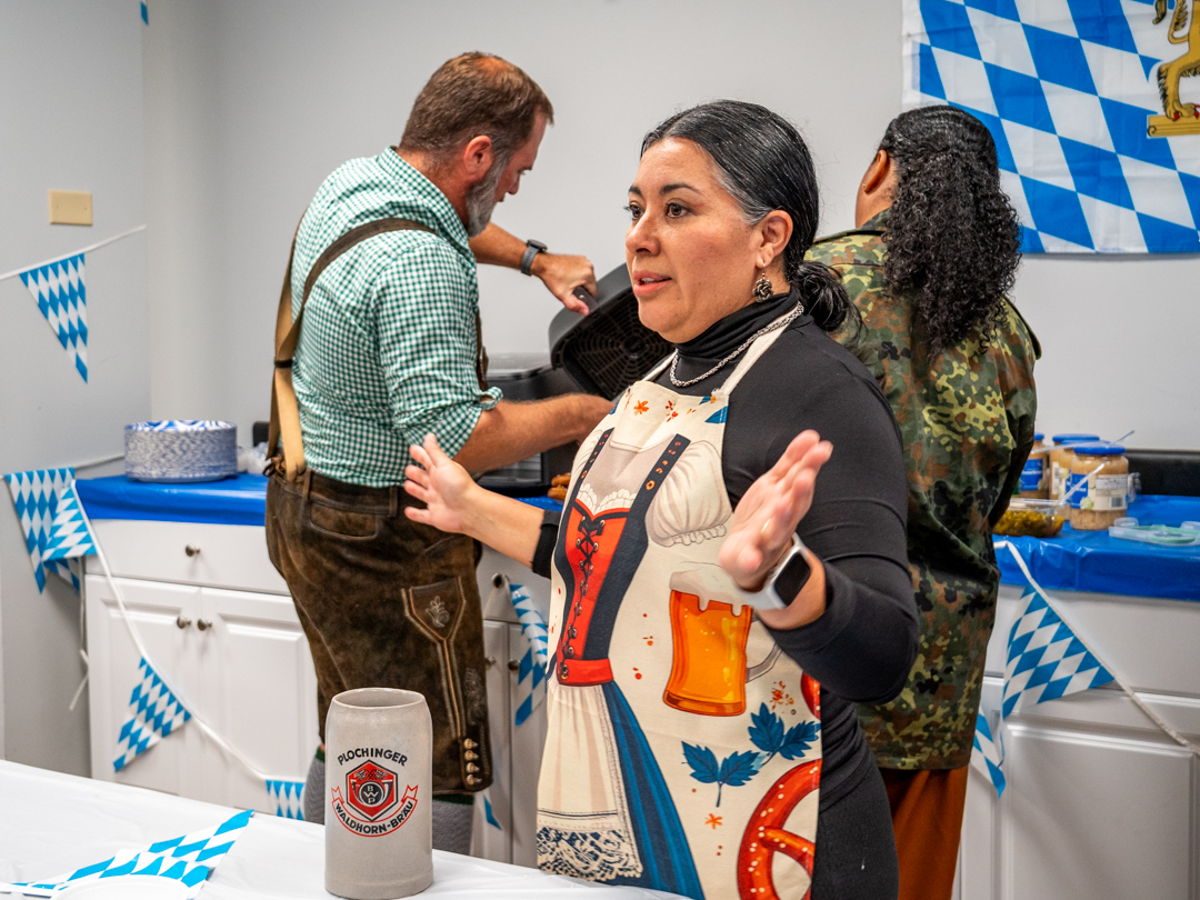 Mily Walker speaks during SCDVA's Oktoberfest luncheon on Oct. 7, 2026.