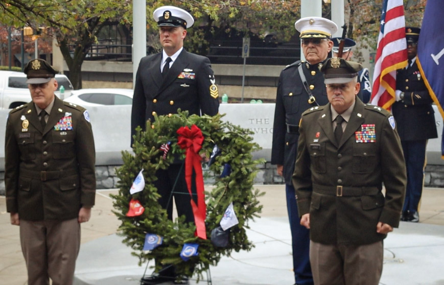 photo of the presentation of the wreath