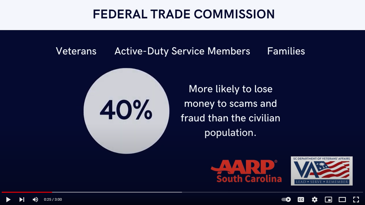 SCDVA News Minute on AARP Fraud Resources