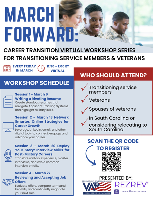 March Forward Workshop Series Flyer