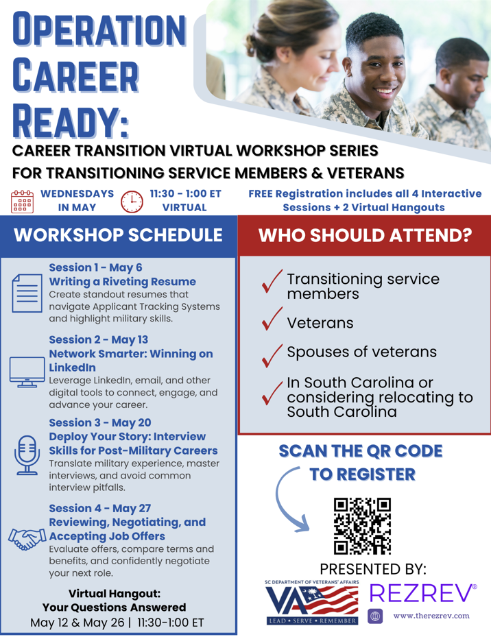 Operation Career Ready Virtual Workshop Series Flyer
