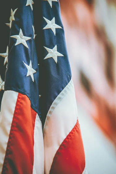 American flag closeup image