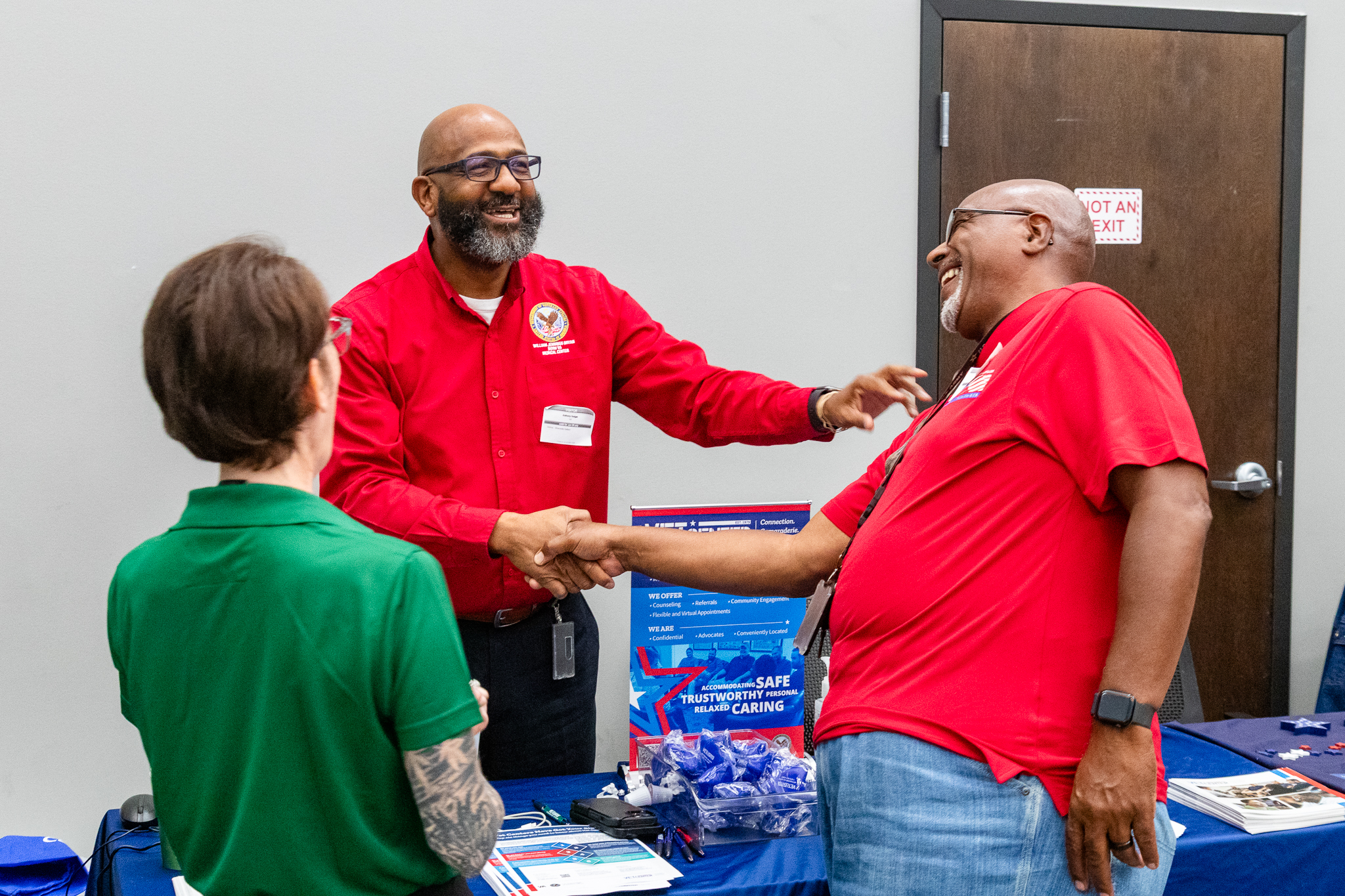 U.S. DVA workers and Ft. Jackson employee speaking at Trane Technologies