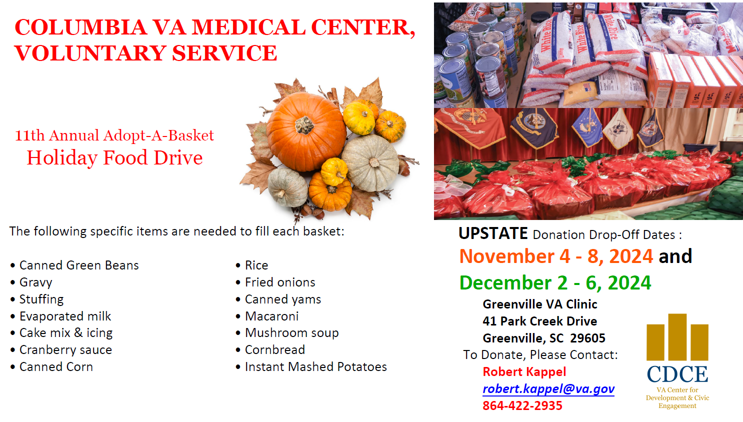 Upstate VA Food Drive Flyer