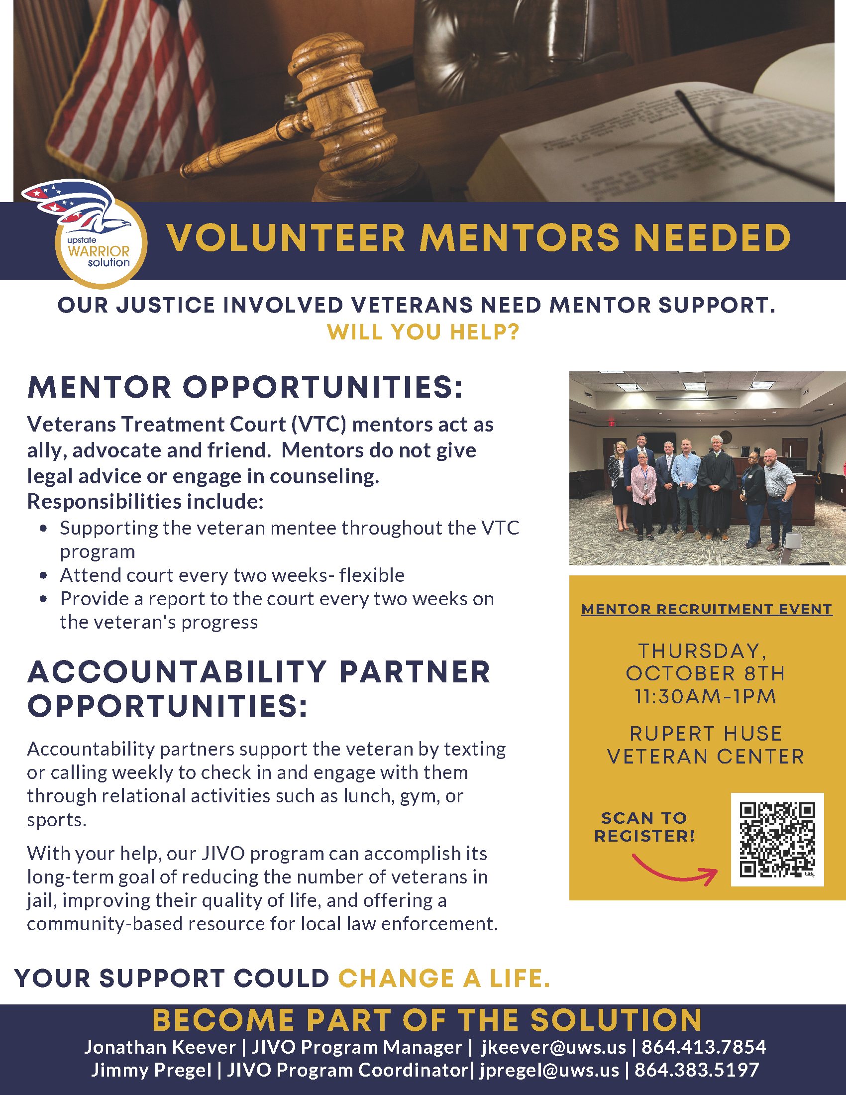 Upstate Warrior Solution Mentor Recruitment Event