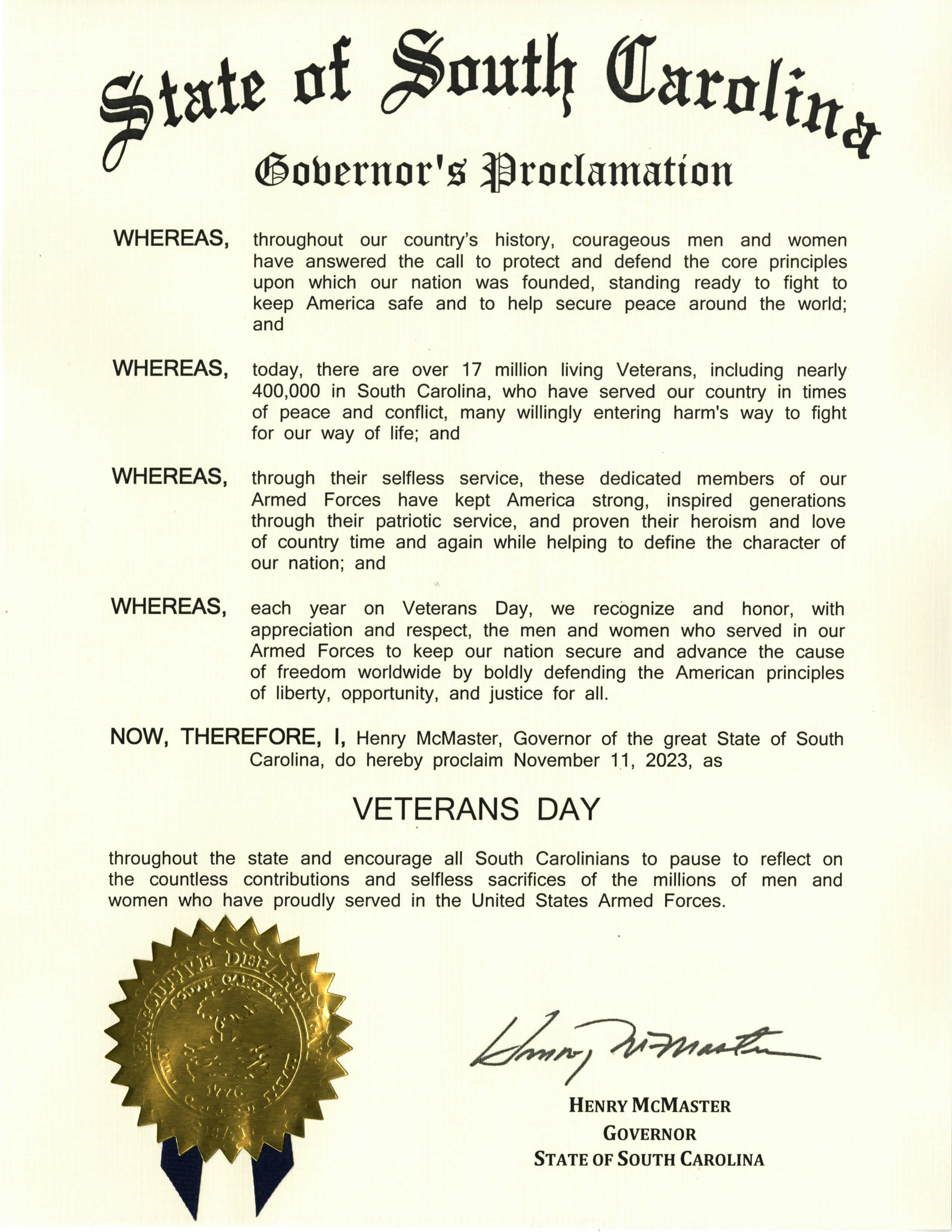 veterans day proclamation 20223