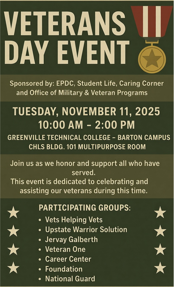 Greenville Technical College Veterans Day events